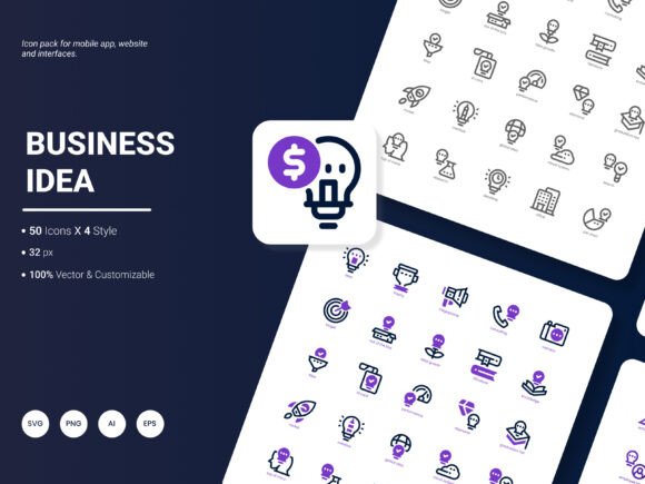 Business Idea Icon Pack: Graphics and Icons for Digital Sellers