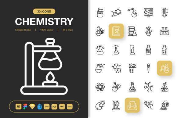Chemistry Icons for Graphics and Icons