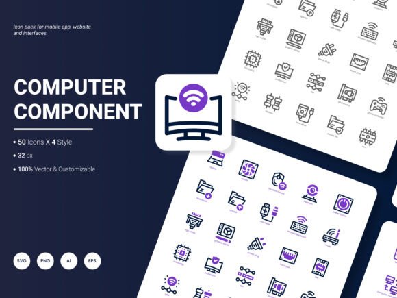 Computer Component Icon Pack: Graphics and Icons for Local Business