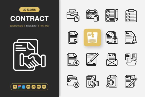 Contract Icons: Graphics and Icons for Modern Design