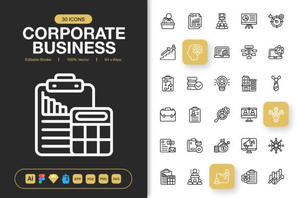 Corporate Business Icons: Graphics and Icons for Professional Design