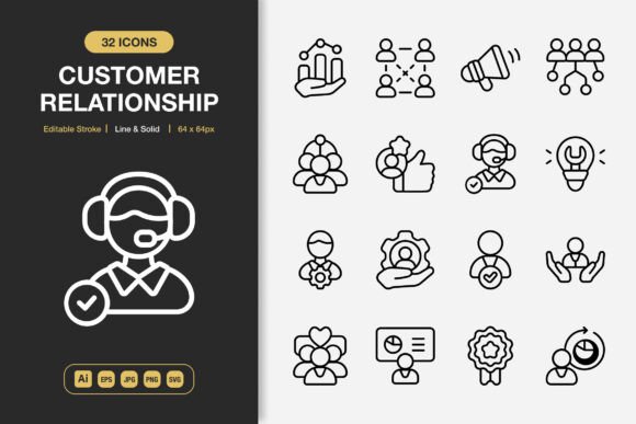 Customer Relationship Icons: Graphics and Icons for Local Business