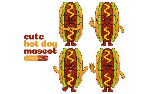 Cute Hot Dog Mascot Vector Pack 02: Graphics for Playful Branding