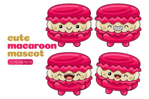 Cute Macaroon Mascot Vector Pack 01: Graphics for Whimsical Branding