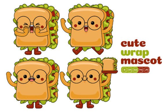 Cute Sandwich Mascot Vector Pack 01: Graphics & Illustrations for Crafters