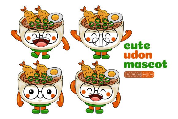 Cute Udon Mascot Vector Pack 01: Graphics and Illustrations for Creative Projects