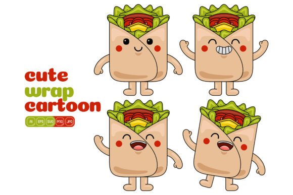 Cute Wrap Mascot Vector Pack 03: Graphics for Local Branding