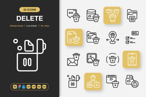Delete Icons: Graphics and Icons for Modern Design