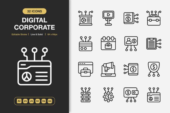 Digital Corporate Icons: Graphics and Icons for Modern Branding