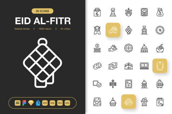 Eid Al-Fitr Icons Pack: Graphics and Icons for Digital Sellers