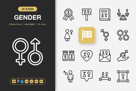 Gender Icons for Creative Projects