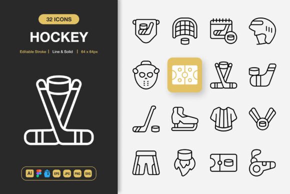 Hockey Icons: Graphics and Icons for Modern Design