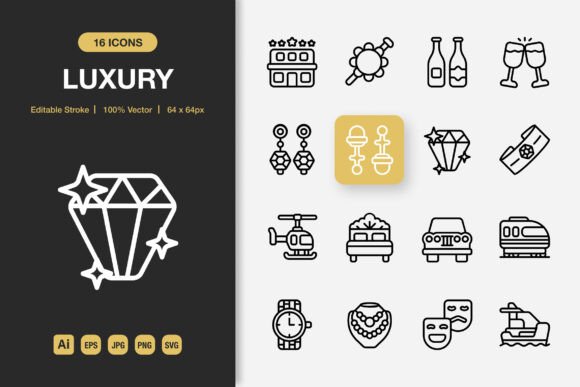 Luxury Outline Icons: Graphics and Icons for Polished Content
