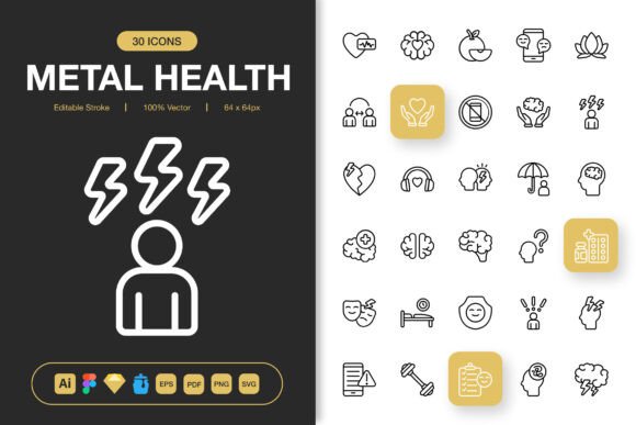 Mental Health Icons Pack: Graphics and Icons for Real Publishing