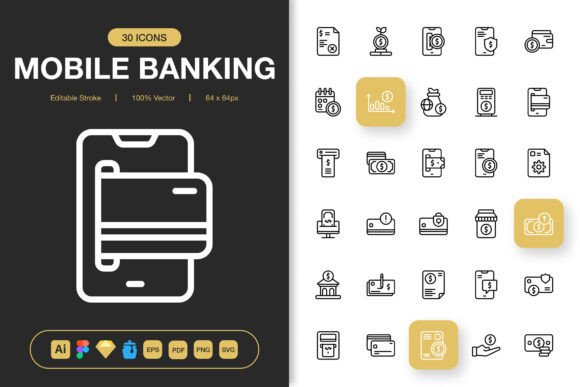 Mobile Banking Icons: Graphics and Icons for Modern Design