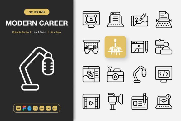 Modern Career Icons: Graphics and Icons for Branding