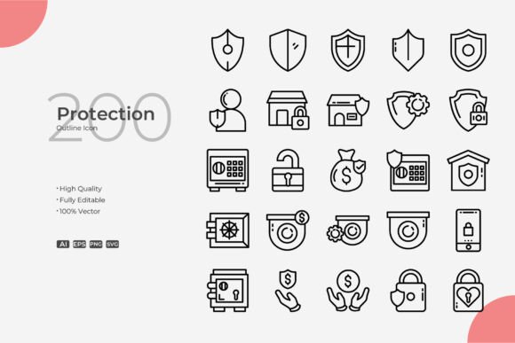 Protection Outline Graphics and Icons