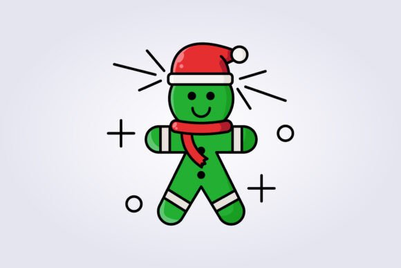 Santa Gingerbread Icon Vector Graphics