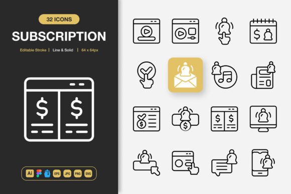 Subscription Icons: Graphics and Icons for Modern Design