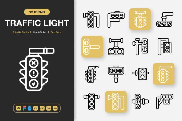 Traffic Light Icons for Graphics and Icons
