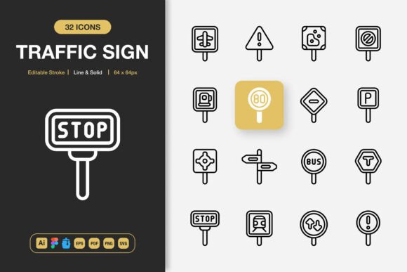 Traffic Sign Icons for Creative Projects