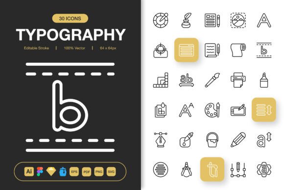 Typography Icons Pack: Graphics and Icons for Modern Design